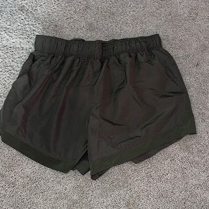 Olive green athletic shorts Large